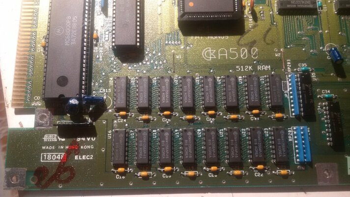 Closed - Amiga 500 Mainboard Rev.5 - Kickstart 1.2 + 512 KB mem ...