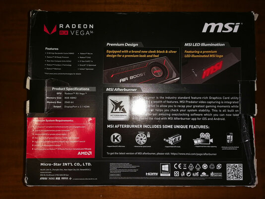 Sold - MSI RADEON RX VEGA 56 AIR BOOST 8G OC | AmiBay