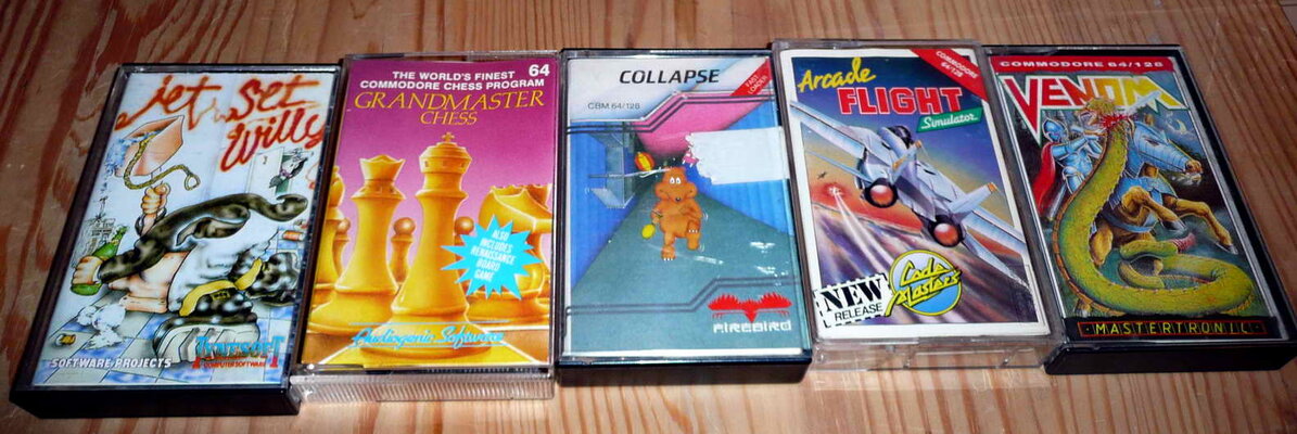 jet set willy - grandmaster chess - collapse - arcade flight sim - venom - c64.jpg