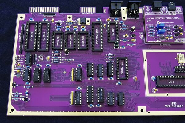 Closed - Commodore 64 Sixtyclone Motherboard, Purple 250466, No main ...
