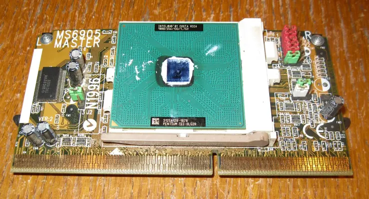 For Sale - MSI Master MS6905 ver.2 Slot 1 adapter + Pentium 3 1000