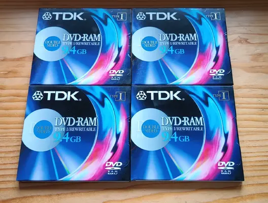 For Sale - 4x TDK DVD-RAM (Type I) 9.4GB New Sealed | AmiBay
