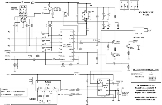 Looking for ZX Spectrum 128K (toast rack) Version 2 schematics