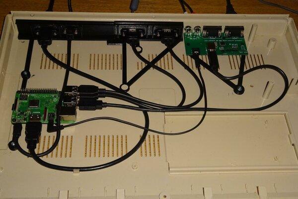 Amiga 500 USB keyboard and dual joystick with audio and Pi3 installed.jpg